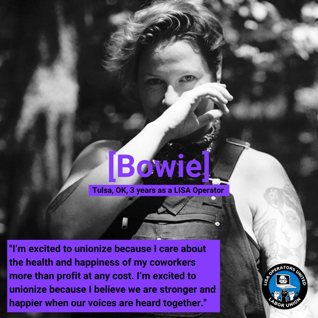 lisaopsunited's tweet photo. Introducing proud LOU supporter, Bowie! When Bowie isn’t being a LISA or helping make cool posters for LOU they write fiction, read novels, make music, pet their dog and cat, run, play baseball, bike, skateboard, make their friends laugh, and like to learn something new. #NotABot https://t.co/tepp9MncLh