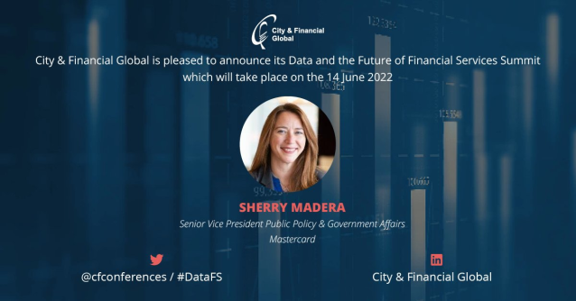 JagdeviH's tweet photo. Don’t miss the upcoming Data and the Future of Financial Services Summit with our own @sherrymadera. #DataFS @cfconferences #MastercardEmployee https://t.co/ErkXVnN1gm