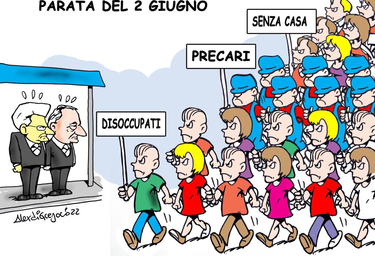 2 giugno, festa di una Repubblica che dovrebbe, per Costituzione, essere fondata sul lavoro...