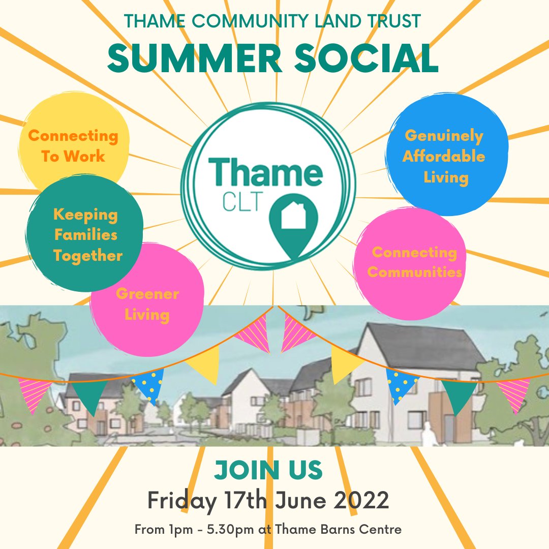 Thame Community Land Trust are throwing a party! Come and join us for the afternoon to see our exhibition, watch short films, and enjoy children's crafts!
FREE ENTRY &amp; REFRESHMENTS
Find out more about Thame Community Land Trust!
#summersocial #tclt #thame #communitylandtrust