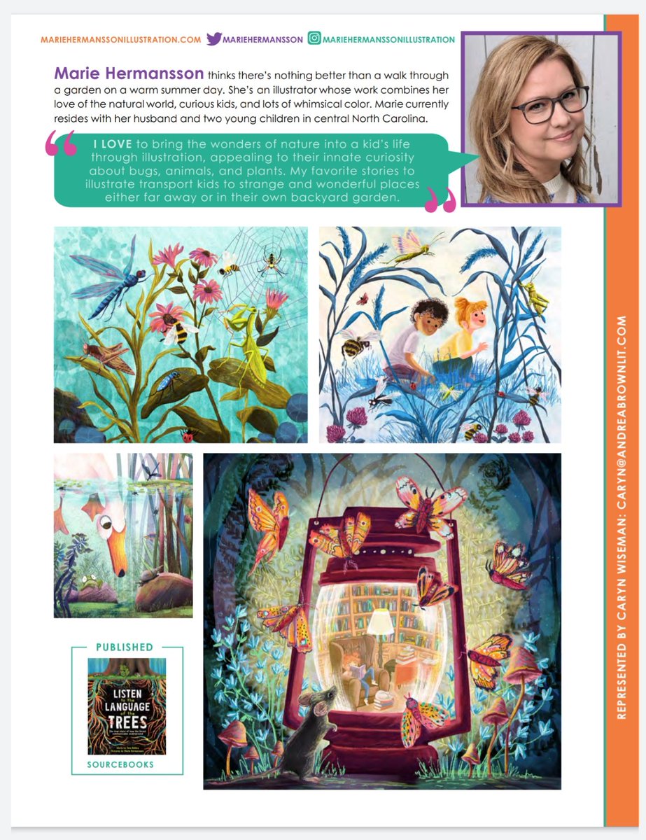 Andrea Brown Literary Agency's Spring 2022 LOOKBOOK is out! <a href="/AndreaBrownLit/">Andrea Brown Lit</a> You can find this Lookbook and all past Lookbooks on ABLA 's website. I am super excited to have made the cover this round! 🥳 #kidlit #kidlitagency #lookbook