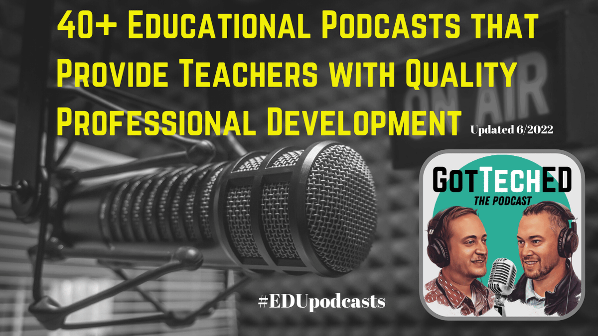 #TEACHers  if you like #podcasts or are looking for some on-the-go #professional development, here is a list of some of my favorites from 2021-2022 school year.  #teacherlife #education #edchat <a href="/coolcatteacher/">Vicki Davis</a> @DudesInterview <a href="/spencerideas/">Dr. John Spencer</a> 
📰gotteched.com/edupodcasts-20…