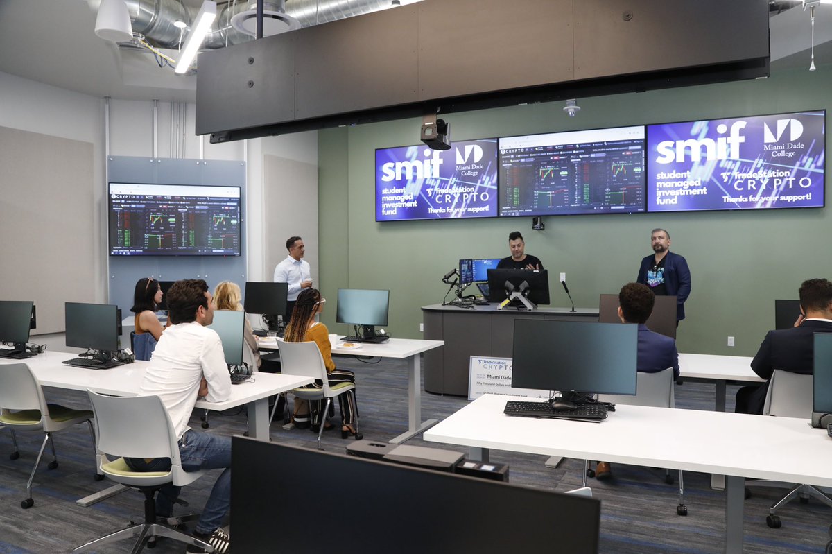 mdcpresident's tweet photo. Thank you @TradeStation for investing in our local talent community. Our students will now be able to kickstart a crypto investment strategy and gain real-time experience in the digital asset space. The future of finance is here. #MDCTech https://t.co/maCk3wZG51