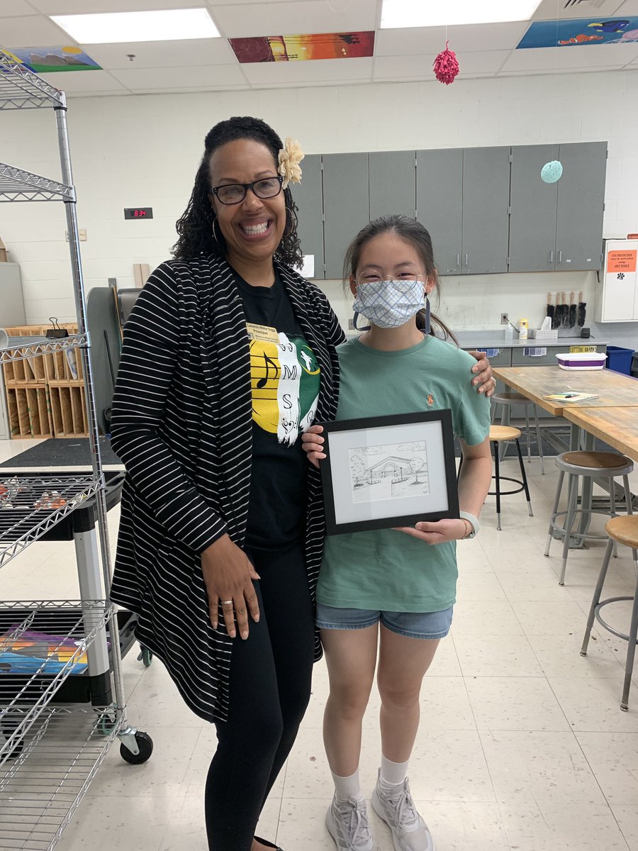 Student Chloe Kim created a beautiful drawing of Wildwood Middle School which was later given by our administration to our retirees as a gift. So proud of her hard work &amp; amazing talents. <a href="/WMSTimberwolves/">Wildwood Timberwolves</a> <a href="/RSDfinearts/">Megan Meier</a>