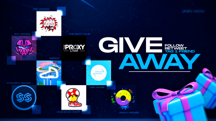 Mushroom Proxy (@mushroomproxy) on Twitter photo 🎉 HUGE GIVEAWAY 🎉
<a href="/mushroomproxy/">Mushroom Proxy</a>
2 GB x 2
@starters_square
Free month
@CopBox
Free month
<a href="/theproxyclub/">The Proxy Club</a>
Free month
@DeFiHours
Free NFT airdrop
<a href="/smt_proxies/">SMT PROXIES</a>
2 GB x 2
<a href="/FistProxy/">Fist Proxies</a>
2 GB x 3
<a href="/DonutProxies/">DONUT_proxies</a>
2 GB x 2
❤️ Like
♻️ Retweet
⬆️ Follow all Accounts
👋Tag 1 to Enter! 🎉 HUGE GIVEAWAY 🎉
<a href="/mushroomproxy/">Mushroom Proxy</a>
2 GB x 2
@starters_square
Free month
@CopBox
Free month
<a href="/theproxyclub/">The Proxy Club</a>
Free month
@DeFiHours
Free NFT airdrop
<a href="/smt_proxies/">SMT PROXIES</a>
2 GB x 2
<a href="/FistProxy/">Fist Proxies</a>
2 GB x 3
<a href="/DonutProxies/">DONUT_proxies</a>
2 GB x 2
❤️ Like
♻️ Retweet
⬆️ Follow all Accounts
👋Tag 1 to Enter!