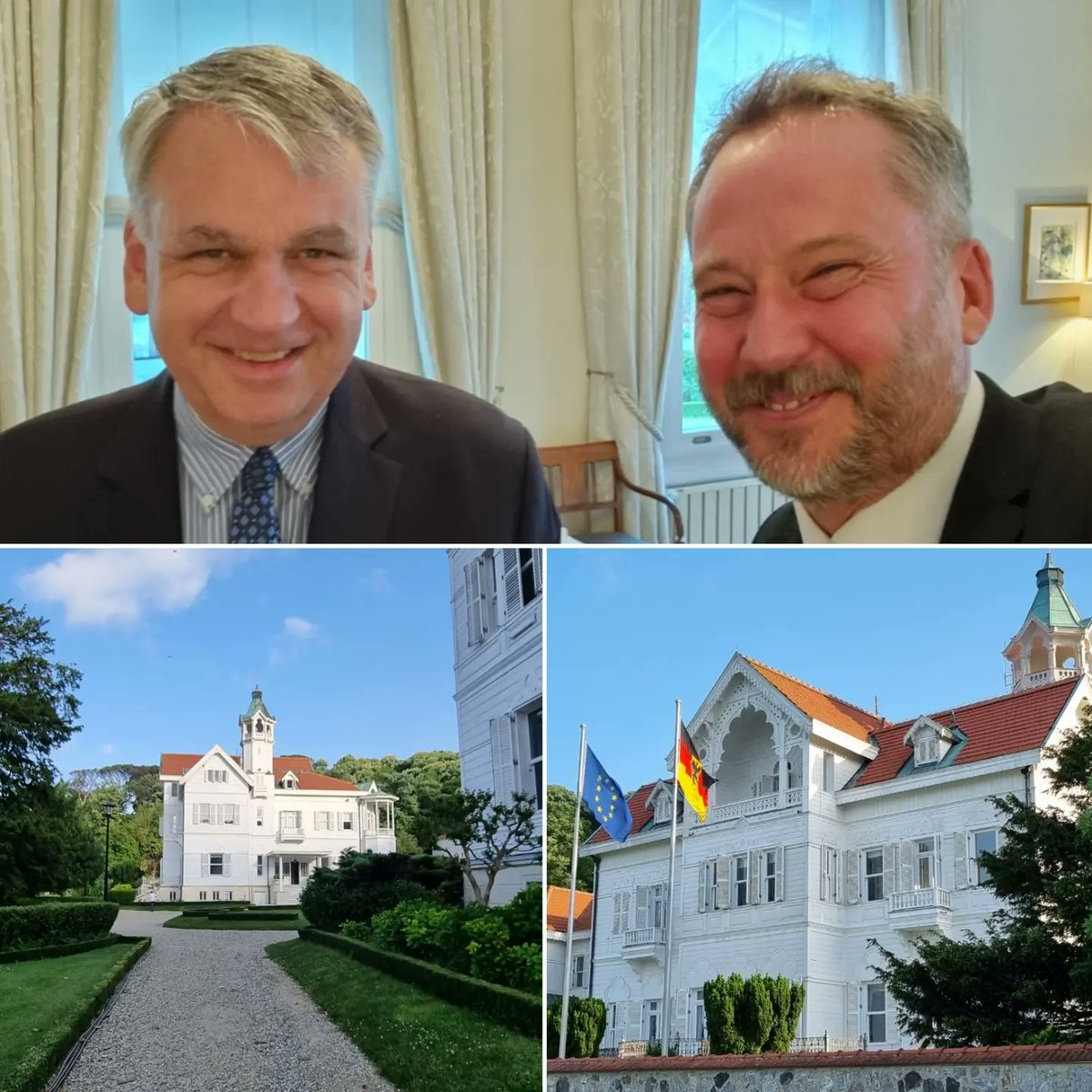 huettemann's tweet photo. Meeting with German ambassador #jürgenschulz in his summer residence in Istanbul.
#publicdiplomacyEU #turkeyEU #turkey https://t.co/R3ahz1PsBq