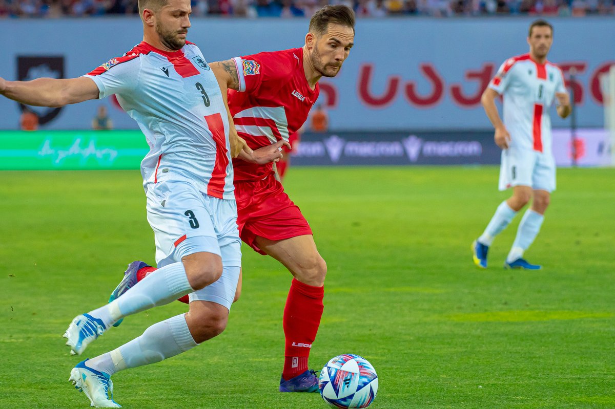 SystemFoot's tweet photo. [#UNL🇪🇺] La #Géorgie 🇬🇪 étrille #Gibraltar 🇬🇮 4-0 !

⚽️ #Kvaratskhelia 12’
⚽️ #Kashia 33’
⚽️ #Mikautadze 87’
⚽️ #Qazaishvili 88’

#GEOGIB https://t.co/foWJJ2j5LC