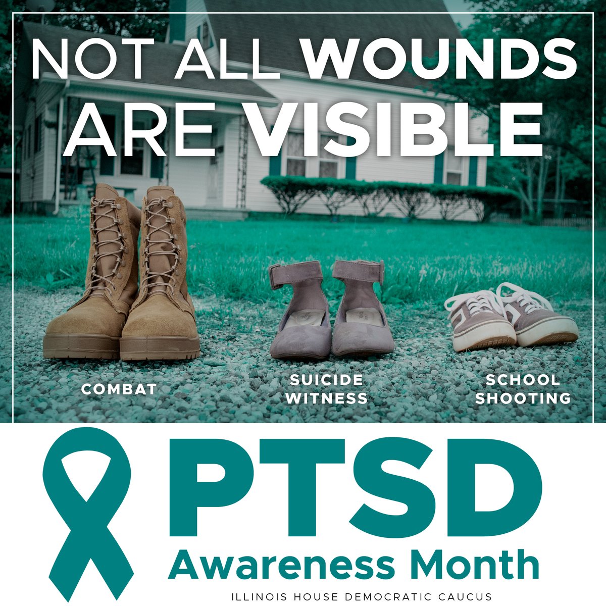 It is PTSD Awareness Month. Posttraumatic Stress Disorder is a mental health problem that often develops after an individual goes through a traumatic event. An estimated 6% of the population suffers from PTSD. There is help available. You can visit the IDHS for more information.