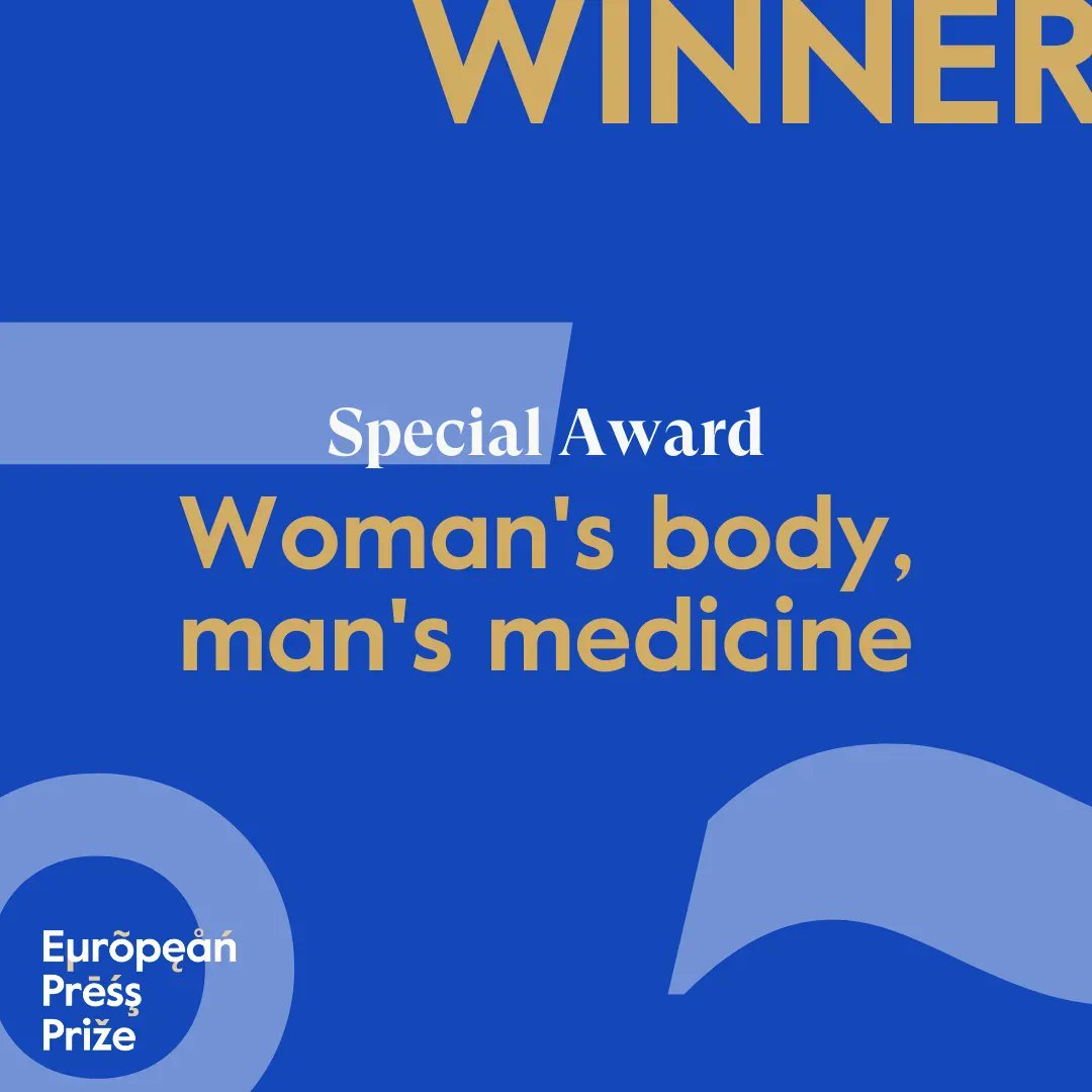 “Woman's body, man's medicine” by <a href="/larabonilla/">Lara Bonilla</a>, <a href="/ricardmarfa/">Ricard Marfà</a>, <a href="/idoialongan/">Idoia Longan</a> and published by <a href="/diariARA/">diariARA</a> is the winner of our Special Award 2022 ✨
 
Congratulations!
 
#europeanpressprize #europressprize2022