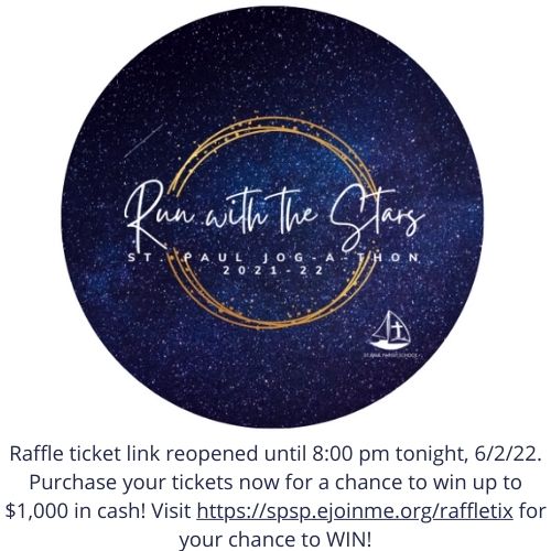 SaintPaul60's tweet photo. St. Paul has reopened the raffle entry portal until 8:00pm tonight, 6/2. Get your last minute entries NOW! Each $25 entry has a chance to win $1,000!! Visit https://t.co/fXWph6IaOF for your chance to win. https://t.co/u4vGCBJfY1