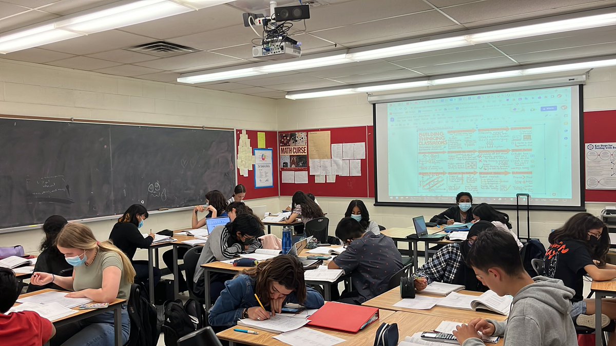 Trinh_babbles's tweet photo. Building Thinking Classrooms: defronting the room, orienting desks away from walls, work in groups of 3 for greater collaboration &amp; places to address the classroom! Today we work on Problem Sets @GlenforestSS @GFSSMATH @pgliljedahl #Suduko #DestreamedMath @PeelSchools @peel21st https://t.co/9B1gs6mJSj