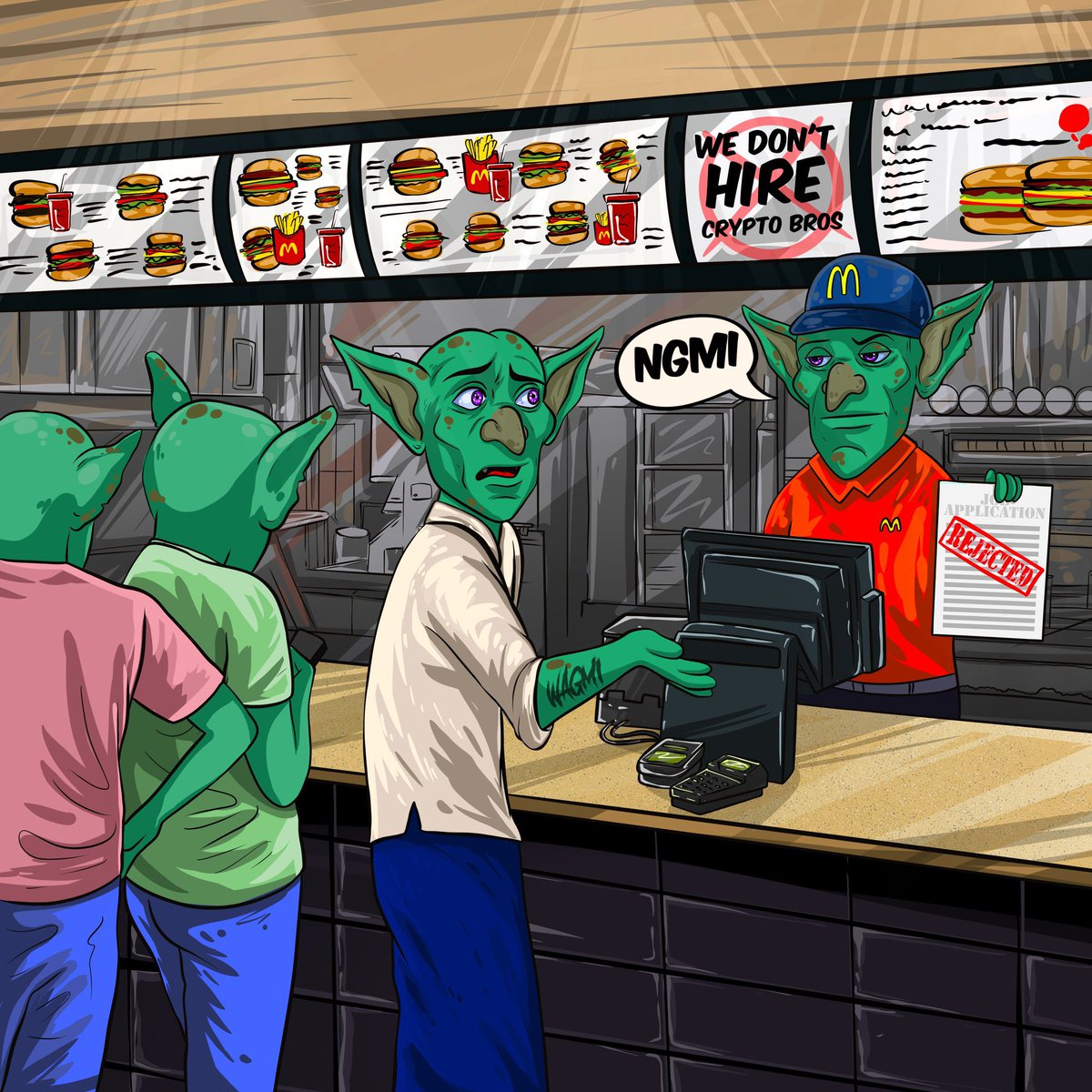 Crypto baked you, McDonald’s won’t take you 
You’re very down, Welcome to CopeTown

1,000 interactions to open the gates of CopeTown. 

Follow, Like, RT, and tag your down-bad friends.