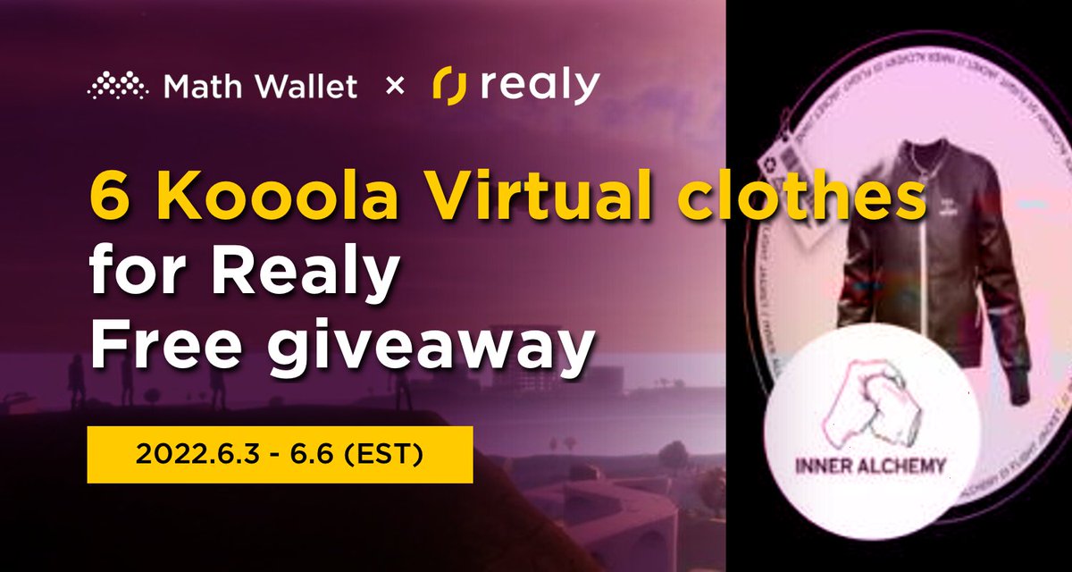 MathWallet's tweet photo. MathWallet X Realy 2nd Round Free Giveaway!

🎁6 Kooola Virtual clothes

To enter:

❤️Follow @MathWallet and @RealyOfficial 
🔄RT &amp; @ 3 NFT friends
✅Complete: https://t.co/E1xCC6nTy6

#Solana #NFT #Giveaway https://t.co/WBoM1pwuYb