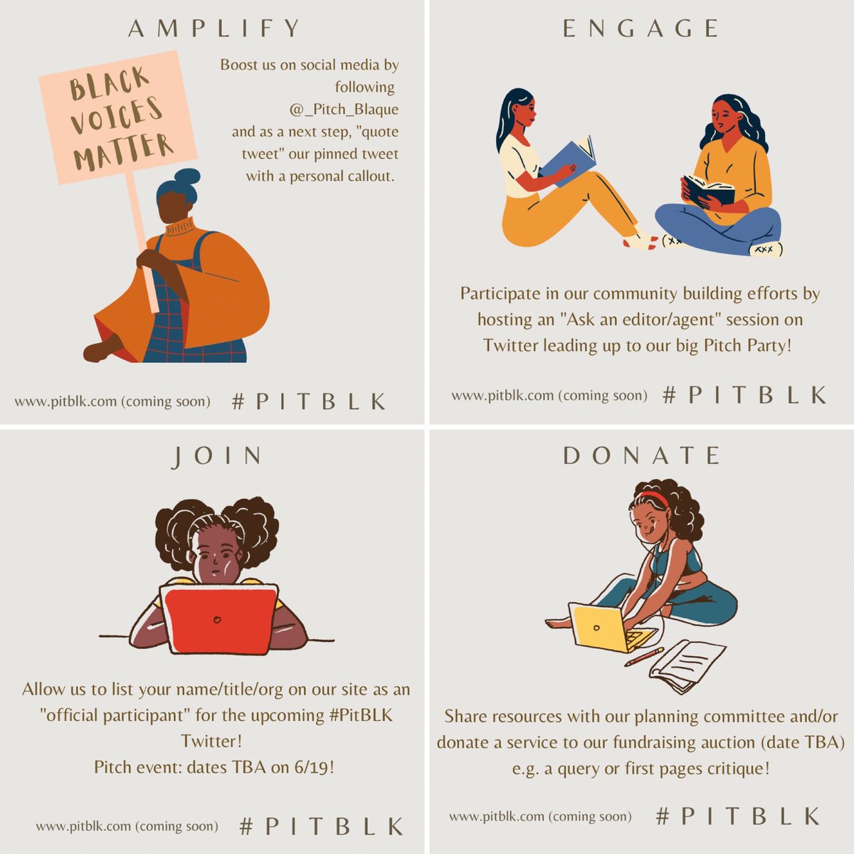 _Pitch_Blaque's tweet image. Authors/agents/editors! We are busy sliding into DMs and Inboxes to ask for your support in helping us amplify Black writers with #PitBLK. If we haven’t gotten to you yet &amp;amp; you want to engage, please complete our industry professional Google form tinyurl.com/PitBLKSurvey