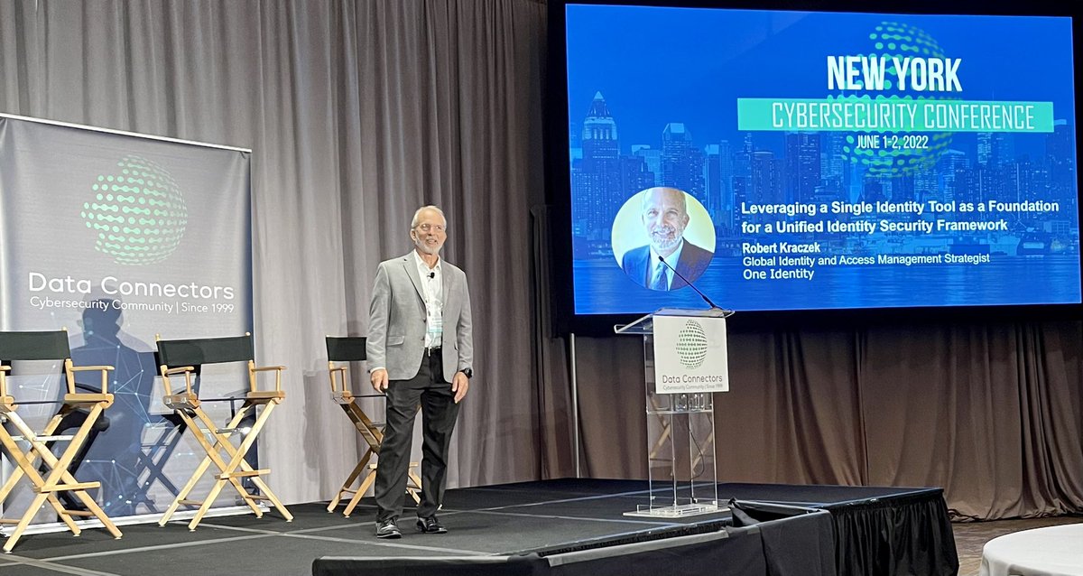 christinayiotis's tweet photo. “Leveraging a Single #Identity Tool as a Foundation for a #UnifiedIdentity #Security #Framework” Robert Kraczek, Identity &amp; Access Management Strategist, @OneIdentity at @DataConnectors New York Cybersecurity Conference #CyberSecConf #RoleSprawl #UnifiedIdentitySecurityPlatform https://t.co/FYM5RmoQWW