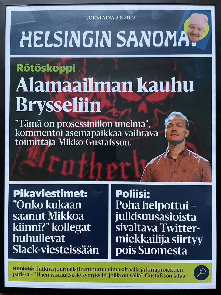 Mikko Gustafsson (@mikkogu) on Twitter photo Hesari ❤️ Brysselin-komennus lähestyy, ja rakkaat rikostoverit muistivat aikamoisella etusivulla 😂😅
Kiitos <a href="/ReinbothSusanna/">Susanna Reinboth</a> <a href="/lassekerkela/">Lasse Kerkelä</a> <a href="/annemarikantola/">Anne Kantola</a> & Marko Ylitalo 🙏 Hesari ❤️ Brysselin-komennus lähestyy, ja rakkaat rikostoverit muistivat aikamoisella etusivulla 😂😅
Kiitos <a href="/ReinbothSusanna/">Susanna Reinboth</a> <a href="/lassekerkela/">Lasse Kerkelä</a> <a href="/annemarikantola/">Anne Kantola</a> & Marko Ylitalo 🙏