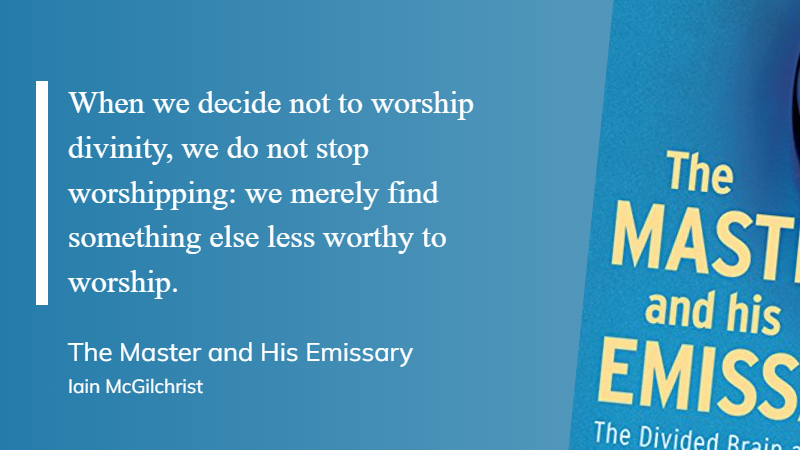 CultYourBrand's tweet photo. "When we decide not to worship divinity, we do not stop worshipping: we merely find something else less worthy to worship."

Those who believe they worship nothing delude themselves. You can no more "not worship" than you can "not breathe." Homo sapiens is innately religious. https://t.co/kr3lGPc5K7