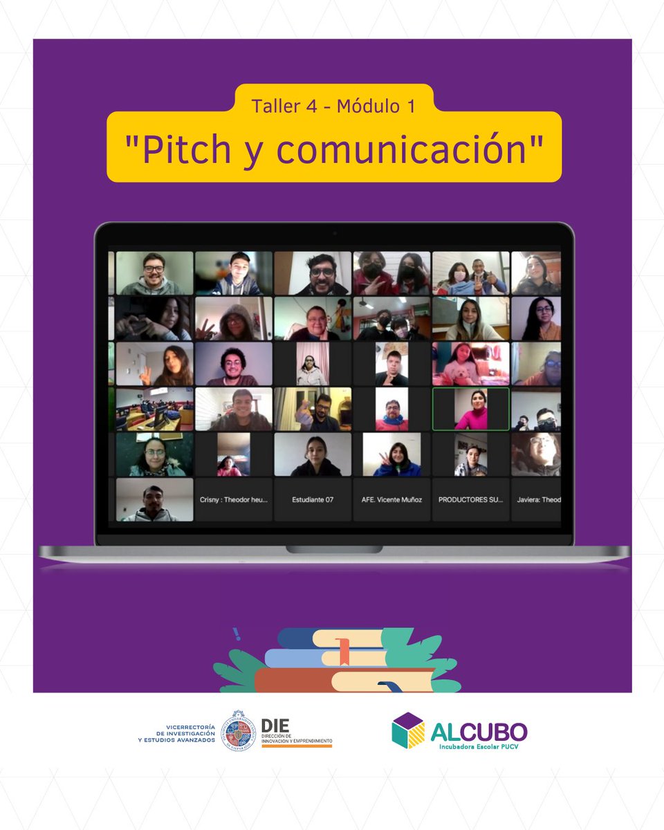 AlCuboPUCV's tweet photo. Continuamos a full con los talleres del módulo común a todas y todos los incubados 2022🤩😋

En el de esta semana, nuestro encargado Juan Pablo Tapia 👨‍🦰🗣 fue quien dictó el taller de Pitch y Comunicación.

También 🤩🙌 trabajamos por primera vez con el #VoluntariadoDIE https://t.co/7dc5J9skN5