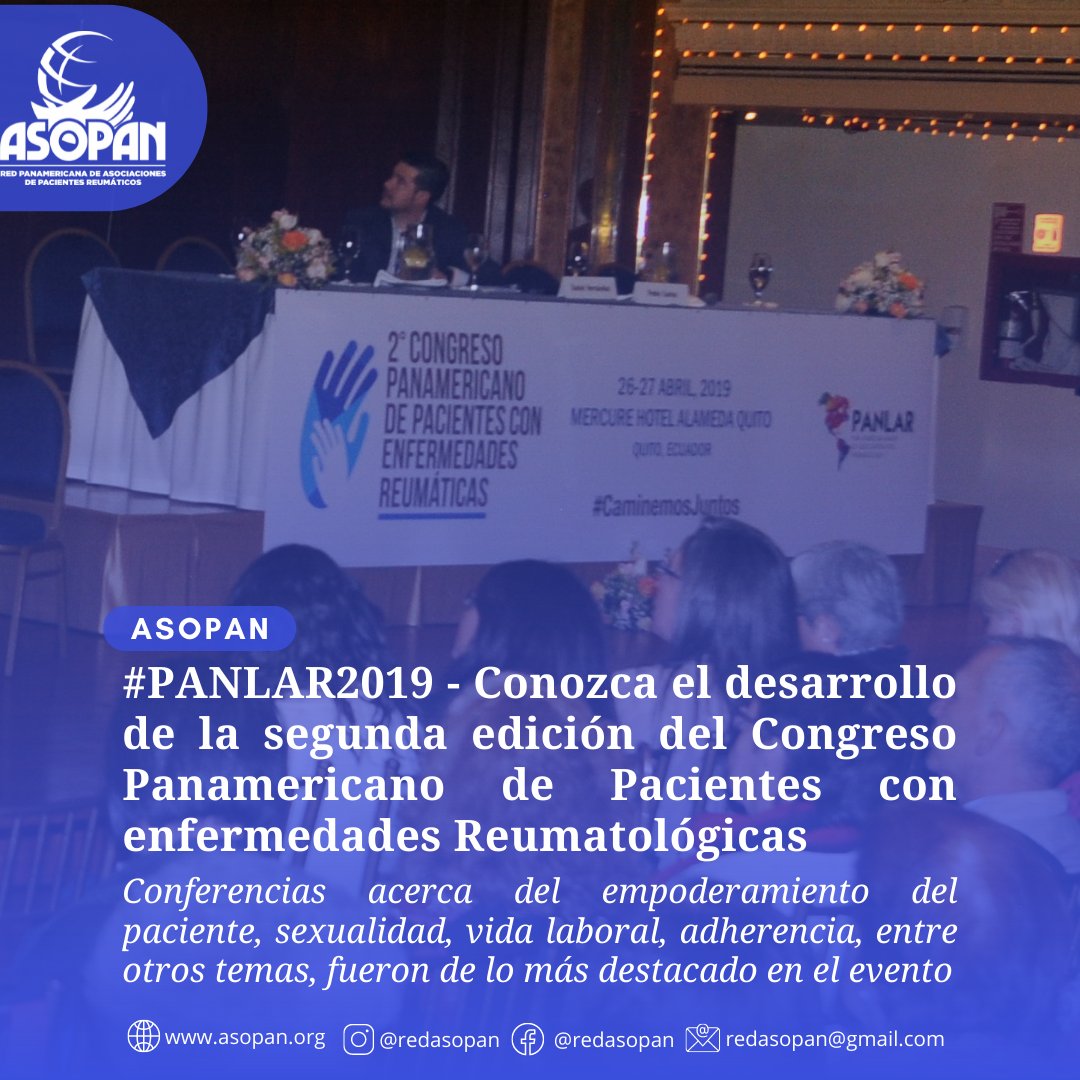 redasopan's tweet photo. Congreso Panamericano de Pacientes con enfermedades Reumatológicas
leer el texto completo en https://t.co/HIt28x3UO3
.
#ASOPAN #redasopan #panlar #panlar2019 https://t.co/SSgIg8CQga
