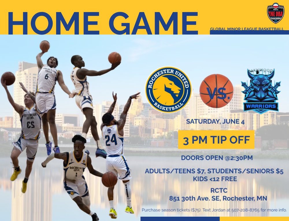 runitedbasket's tweet photo. ***The game will be livestreamed and updated on our Facebook page right here!***

Ticket Prices:
-Adults/Teens $7
-Students/Seniors $5
-Kids (0-12) FREE

Big shoutout to our LOCAL sponsors @RACMN and @WearLocalMN! https://t.co/8hxW5ex2M2