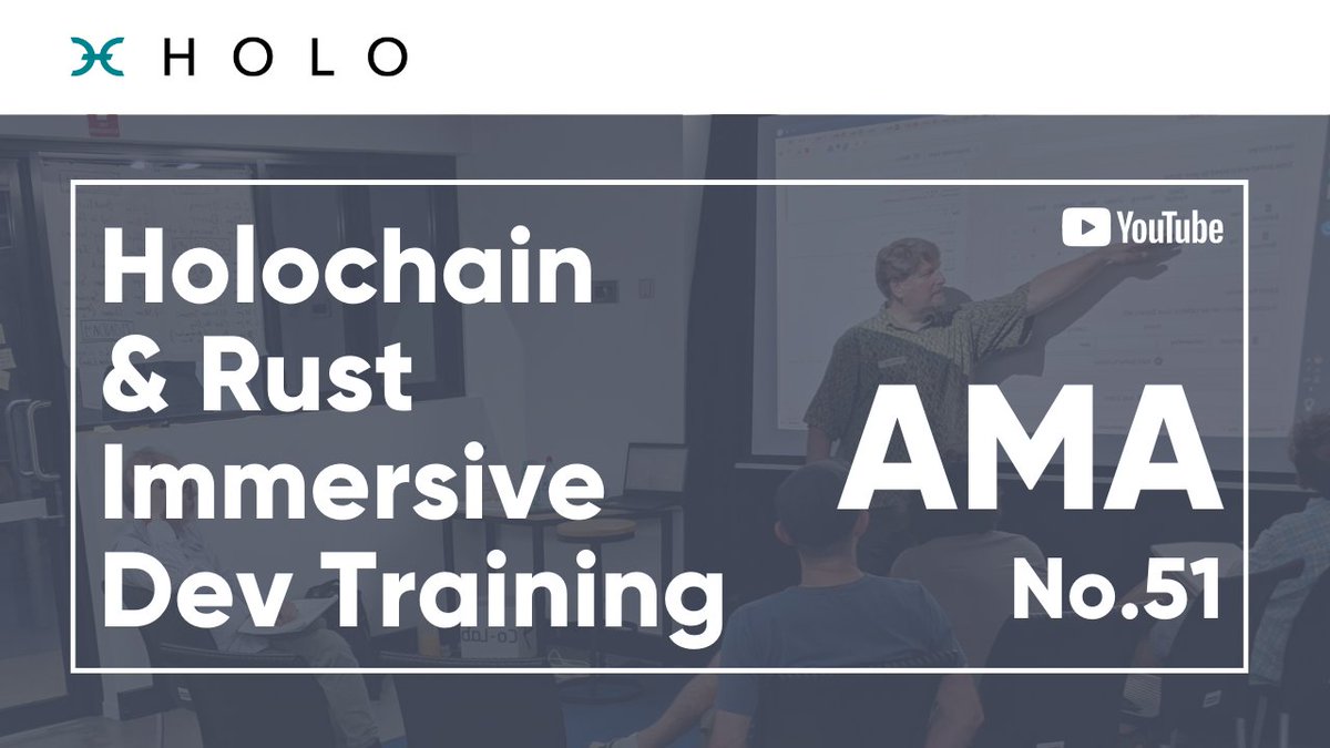 Holo (@h_o_l_o_) on Twitter photo 📣 It's time for another AMA!
Questions about applying for the Holochain & Rust dev immersive? We’re having a special AMA to answer them! Join us with our instructor <a href="/mracus/">Marcus Phillips</a> June 8th at 6 PM CET for Holo AMA 51.
💥 Submit your question here: buff.ly/3NQxhKl 📣 It's time for another AMA!
Questions about applying for the Holochain & Rust dev immersive? We’re having a special AMA to answer them! Join us with our instructor <a href="/mracus/">Marcus Phillips</a> June 8th at 6 PM CET for Holo AMA 51.
đź’Ą Submit your question here: buff.ly/3NQxhKl