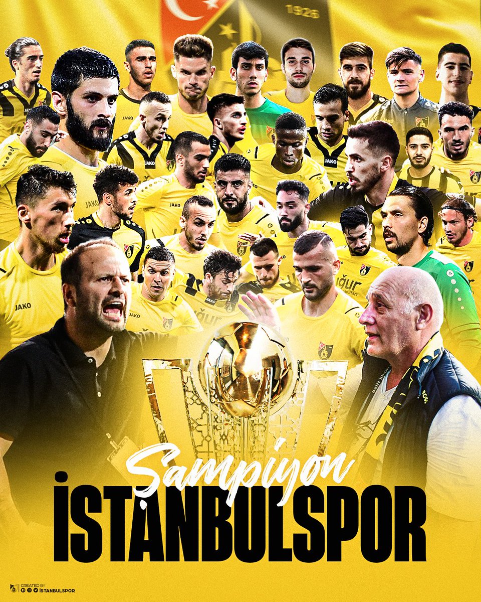 𝐒̧ 𝐀 𝐌 𝐏 𝐈̇ 𝐘 𝐎 𝐍 💛🖤

🏆 Spor Toto 1. Lig 2021-2022 Sezonu Play-Off Şampiyonu 𝐈̇𝐒𝐓𝐀𝐍𝐁𝐔𝐋𝐒𝐏𝐎𝐑!

#BoğazınBoğaları #İstanbulspor #EfsaneRuhla