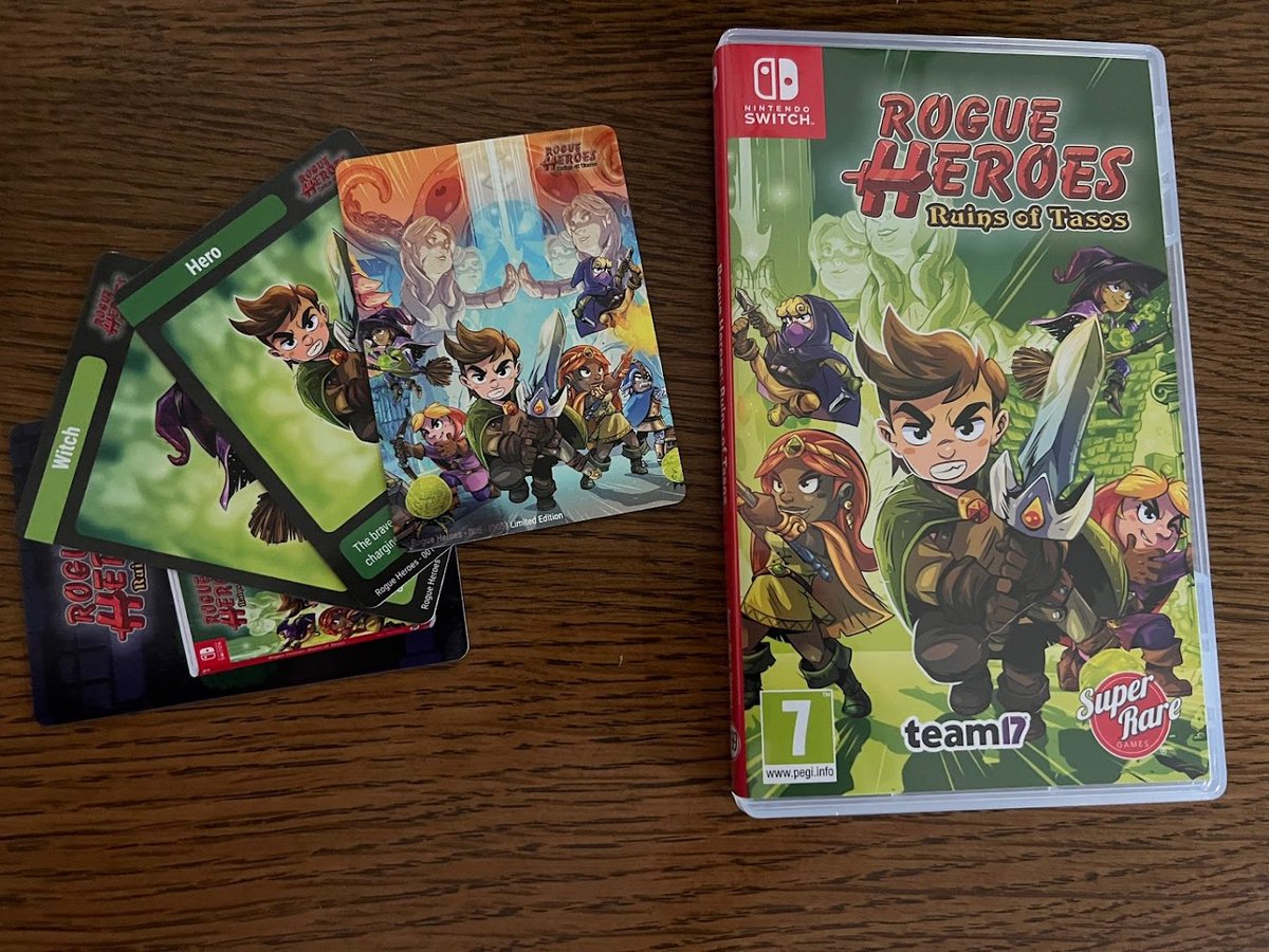 Rogue Heroes / Heliocentric Studios (@heliocstudios) on Twitter photo Got our physical Rogue Heroes copies today from <a href="/SuperRareGames/">Super Rare Games</a>. Dream come true! Crazy to see a game we made in a case, on a cart, with a manual just like the games that originally inspired us. Got our physical Rogue Heroes copies today from <a href="/SuperRareGames/">Super Rare Games</a>. Dream come true! Crazy to see a game we made in a case, on a cart, with a manual just like the games that originally inspired us.