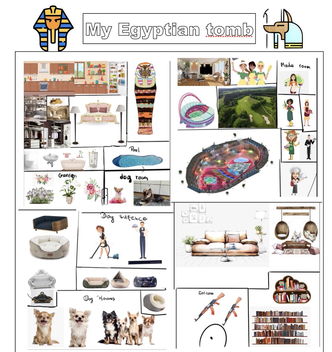 HumanitiesKibs's tweet photo. Year 5 have been following in the footsteps of pharaohs by designing a royal tomb and filling it with all the good things ready for the journey to the Netherworld. This fantastic example from Mia in 5G would be a great place to live at any time. #KIBSYear5 #kibscreates https://t.co/cnB8KXNkSk