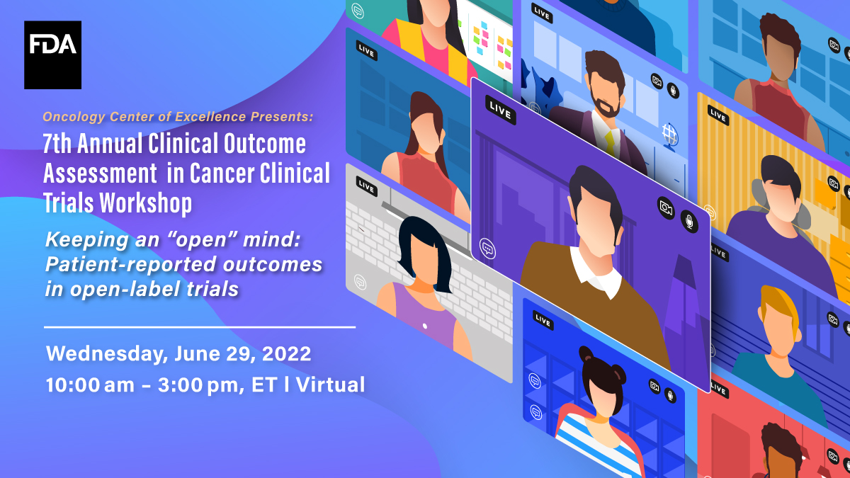 FDA Oncology (@fdaoncology) on Twitter photo June 29 #OCEOutcomes22 panelists are @Tsarmstrong01 @Winni195 <a href="/ReeveBryce/">b</a> <a href="/GitaThanaMD/">Gita Thanarajasingam</a> @ethanbasch1 Jessica Roydhouse <a href="/paspears88/">patty spears</a> <a href="/NorthTxMSG/">Yelak Biru</a> <a href="/drmelcalvert/">Mel Calvert</a> <a href="/BiostatGirl/">Amylou Dueck, PhD</a> <a href="/dpeipert/">Devin Peipert</a> & many FDA staff
Info: bit.ly/39WunoN
Register: surveymonkey.com/r/COACCT22 June 29 #OCEOutcomes22 panelists are @Tsarmstrong01 @Winni195 <a href="/ReeveBryce/">b</a> <a href="/GitaThanaMD/">Gita Thanarajasingam</a> @ethanbasch1 Jessica Roydhouse <a href="/paspears88/">patty spears</a> <a href="/NorthTxMSG/">Yelak Biru</a> <a href="/drmelcalvert/">Mel Calvert</a> <a href="/BiostatGirl/">Amylou Dueck, PhD</a> <a href="/dpeipert/">Devin Peipert</a> & many FDA staff
Info: bit.ly/39WunoN
Register: surveymonkey.com/r/COACCT22