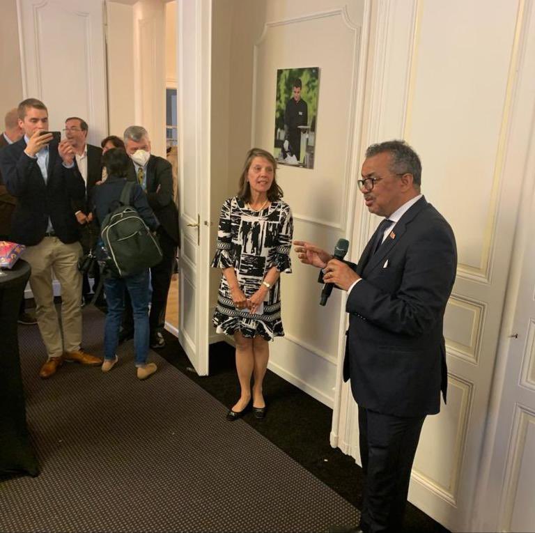 DrTedros's tweet photo. Congratulations @StephNebehay on your retirement. Thank you for a distinguished career in journalism which brought knowledge and insight to legions of readers. All the very best in your new chapter. https://t.co/1sWHNHtcbA