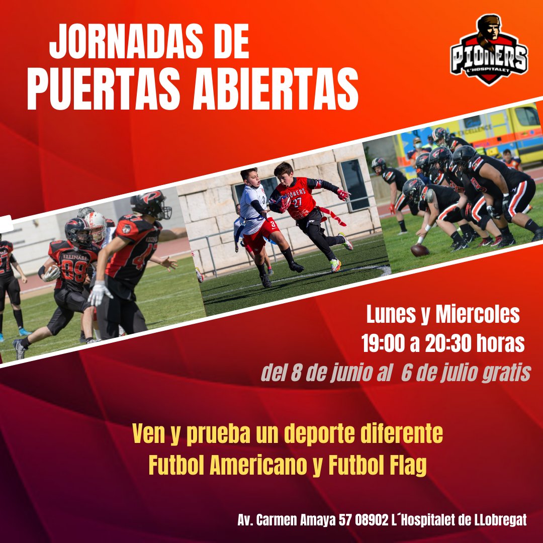 Si quieres conocer el Futbol Americano y el Futbol Flag ahora es el momento. Ven a vernos y entrena con nosotros. 
<a href="/FCFAtwi/">FCFA 🏈</a> <a href="/FEFA_Spain/">FEFA</a> @Dragons_BCN <a href="/Flagcornerspain/">Flagcorner</a> <a href="/NFLEsp/">NFL España</a>