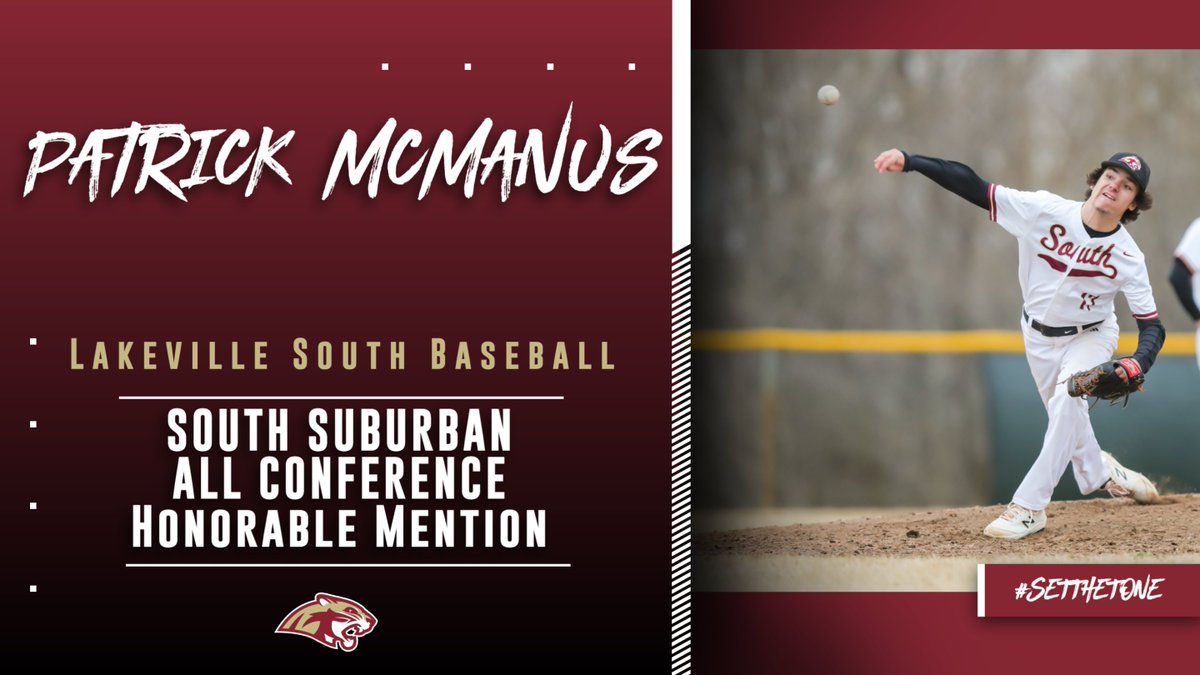 Congratulations to our South Suburban Conference - All Conference Honorable Mention Award Winner – Patrick McManus!