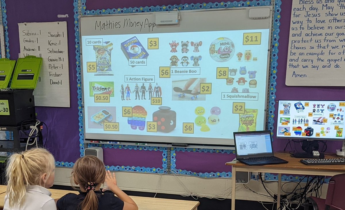 NGMBowen's tweet photo. My heart is full 🥰 listening to the 2/3 Ss @stpaces talk about fair spending. With a budget of $20 Ss had to purchase at least 3 items to share. They talked about change, fairness, cost, and practiced add/subtracting amounts. Proud of these little financiers! @ONmathies @HWCDSB https://t.co/J1ZFhtvdyV