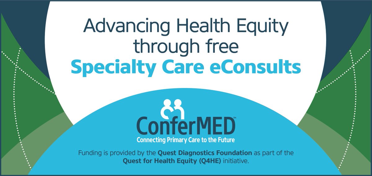 Confer_Med's tweet photo. #ICYMI: ConferMED Awarded Grant from the @QuestDX Foundation to Provide Specialty eConsults to Front Line Providers at Federally Qualified Health Centers in Key Regions. Learn more: https://t.co/x7DCTYO48i. #Q4HE #FQHC https://t.co/ooUuiEGHAa