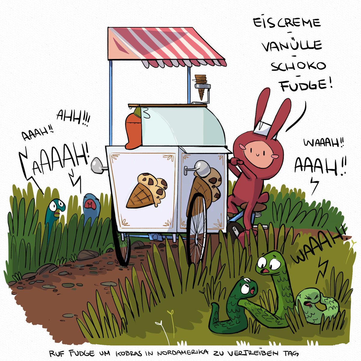 Heute war "Ruf-Fudge-um-Kobras-in-Nordamerika-zu-vertreiben-Tag". #kuriosefeiertage #kleineKunstklasse