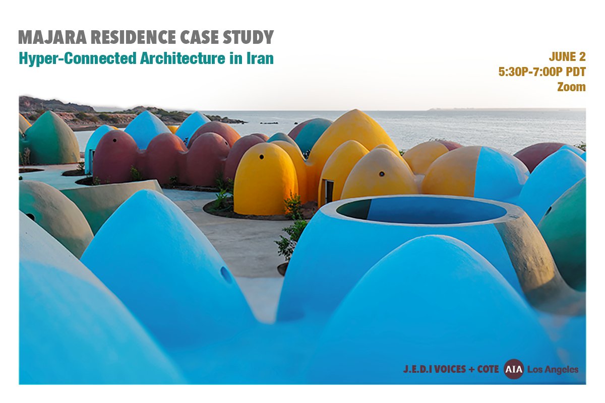 Join us  w/ @aia_la tonight for this fascinating case study on vernacular Iranian architecture as we discover ways to engage and empower community members and involve them in the development of a project’s vision and its construction.
Register here: ow.ly/swTp50JozM3