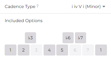 shuv_har's tweet photo. When practicing a minor scale, make sure the set both the Cadence Type to minor, and the included scale degrees to the minor scale degrees (as shown in the picture) https://t.co/CiQtQKgYQn