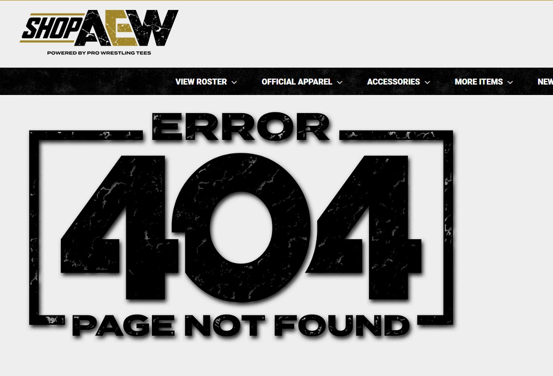 MJF's ShopAEW was pulled, and sends you to a 404 error