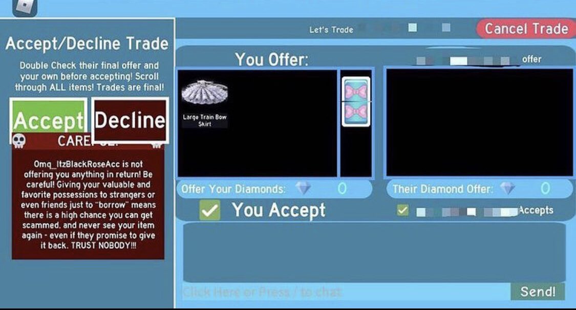 Royale_M4ria's tweet photo. Just got done trading with @Xx_Hijabi_Girl ! hope u like ur new item 🥰 #royalehigh #royalehightrades #Roblox #royalehightrading #selling #Accessories #robux #crosstrades https://t.co/izj9ocJ8EG