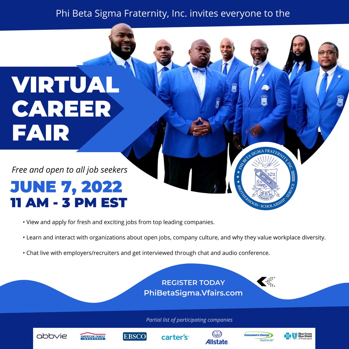 Everyone is invited to the Virtual Career Fair, brought to you by Phi Beta Sigma! Brothers, please share this event with your spouses, friends, and anyone seeking a new opportunity! Register today using the link in the Bio. 

#pbs1914 #Sigma108