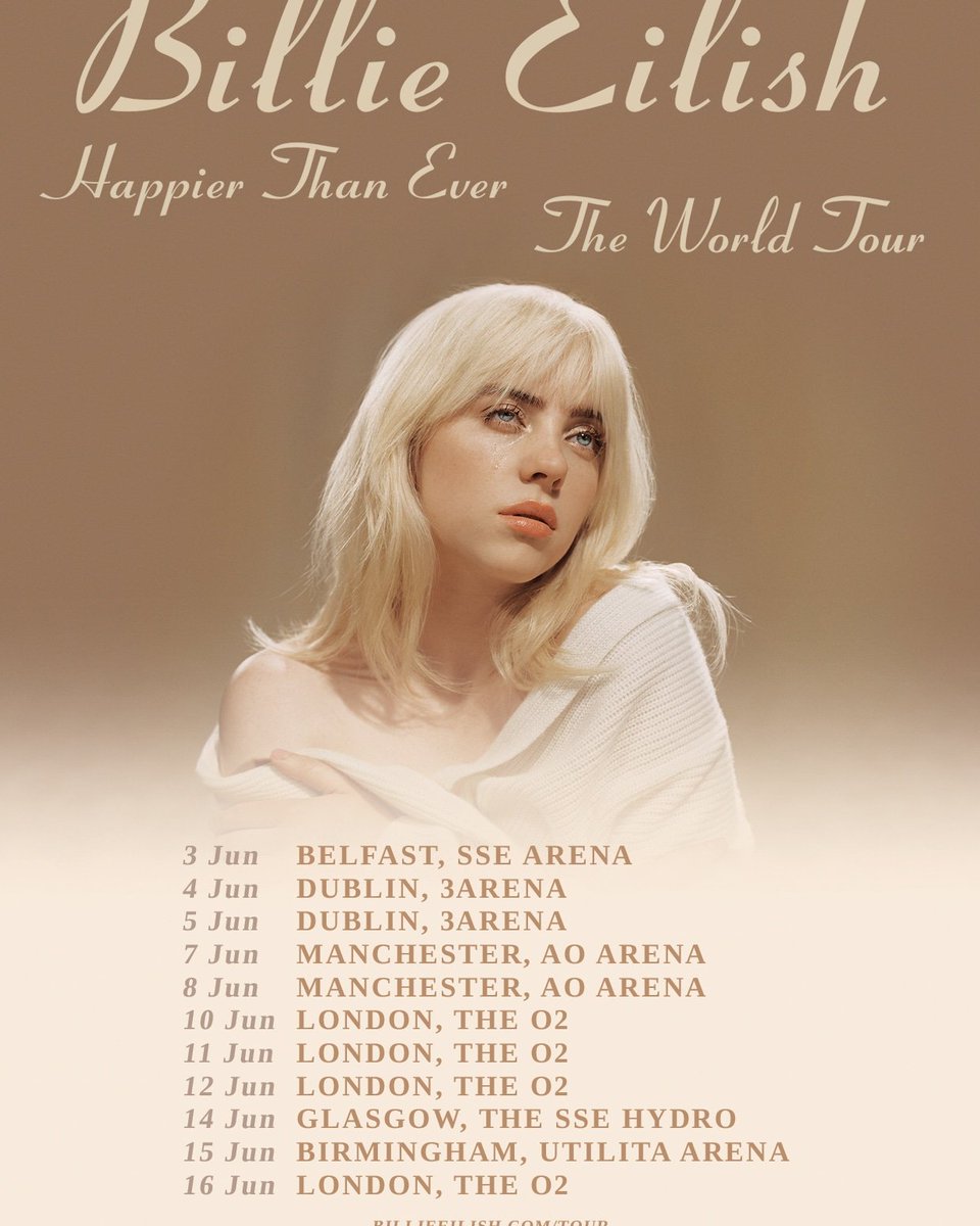 shells_rohan's tweet photo. Selling 2 standing tickets for Billie Eilish this Saturday, 3Arena. Digital tickets, will transfer on Ticketmaster app. €80 each. #ticketfairy #billieeilish #3arena https://t.co/r7pZTZOtGN