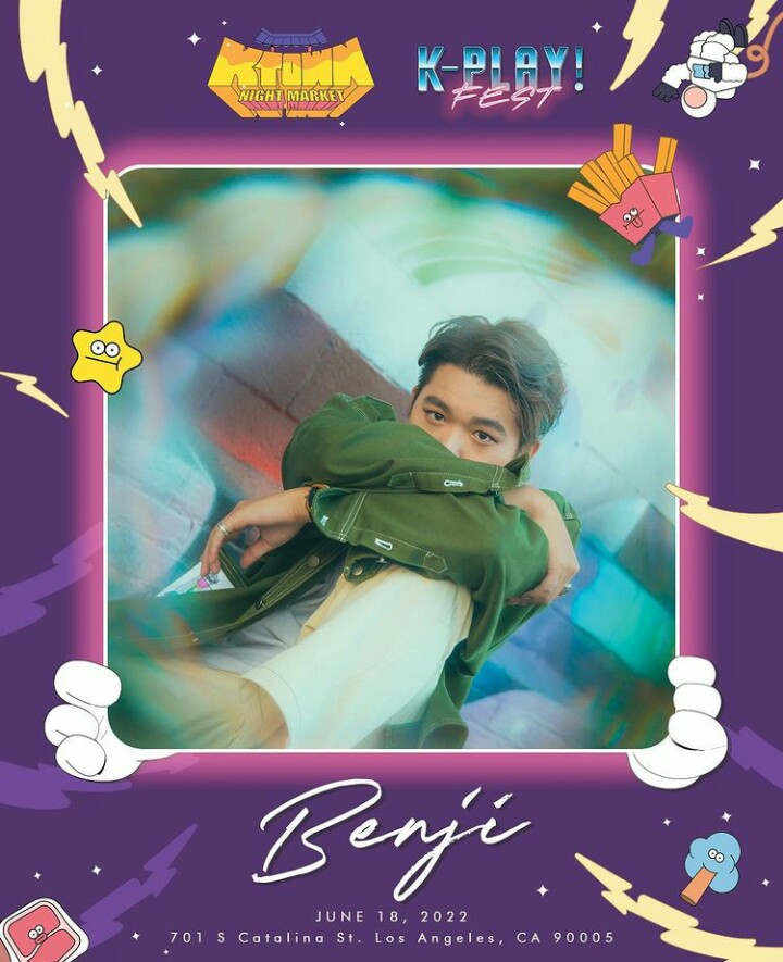 BenjiFrance's tweet photo. [INSTA] 220602
[#Benji]
Je suis de retour sur scène le 18 juin pour le Ktown Night Market ! J'ai hâte de vous montrer ma nouvelle musique donc venez pour passer un bon moment 🔥🔥 https://t.co/9LRgZ4Duqh