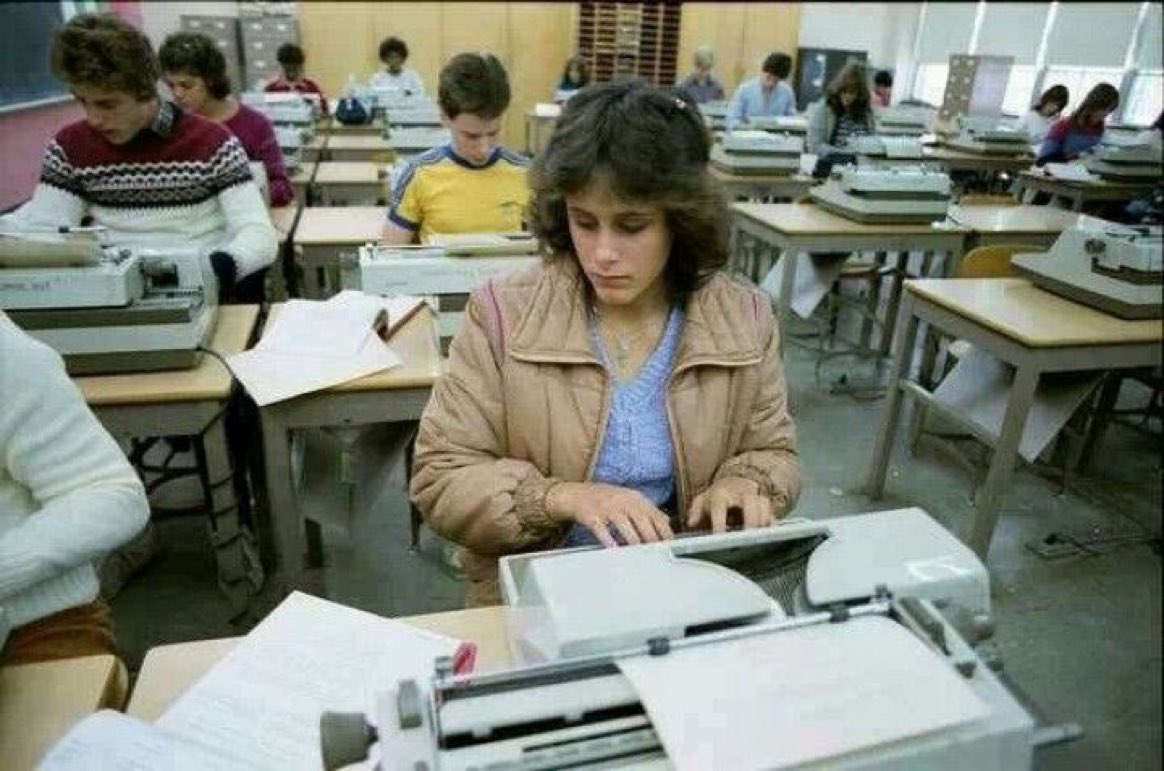 Throw up a hand if you’re old enough to remember typing class.