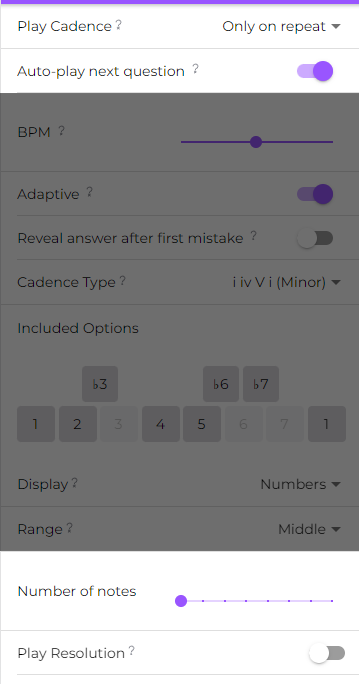 shuv_har's tweet photo. With the following options selected, you can practice a melody but take your time identifying each note. How neat is that? https://t.co/XTdYtD4jrx