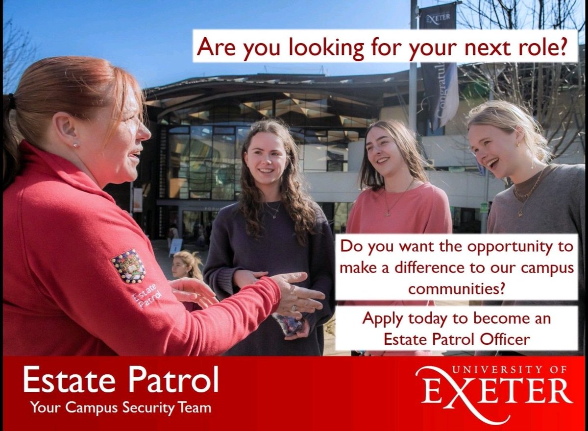Are you ready for an experience like no other?
Do you want to make a difference to our campus communities. 
We're looking for enthusiastic, customer focused people to join our community within our Estate Patrol, Campus Security Team.

Click the link below:
lnkd.in/e4iaDj96