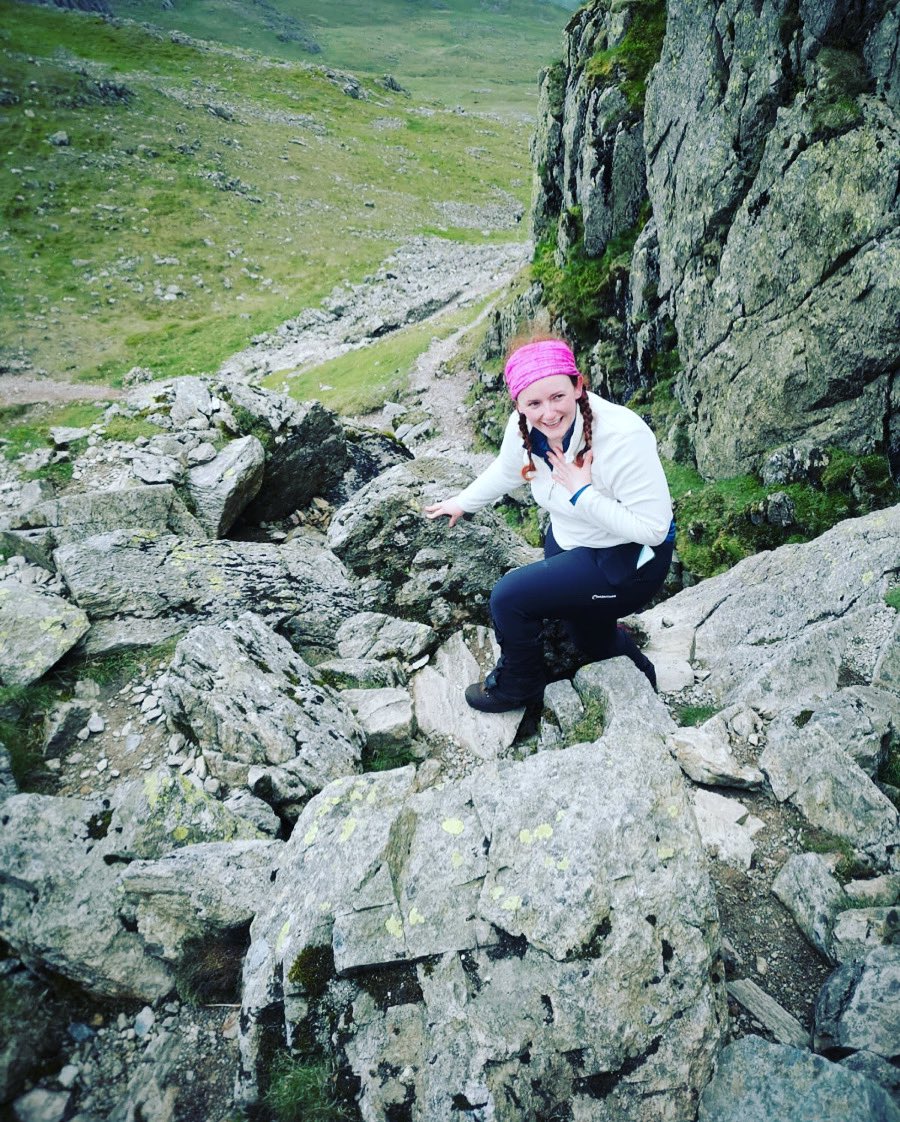 Overcoming fears this week is on the menu as part of my #mountainleader training with <a href="/Mammut_UK/">Mammut UK</a> mountain school. Bad step on Crinkle Crags. Huge thanks to fellow team members for help with foot placement and instructor John for coaching me through it.