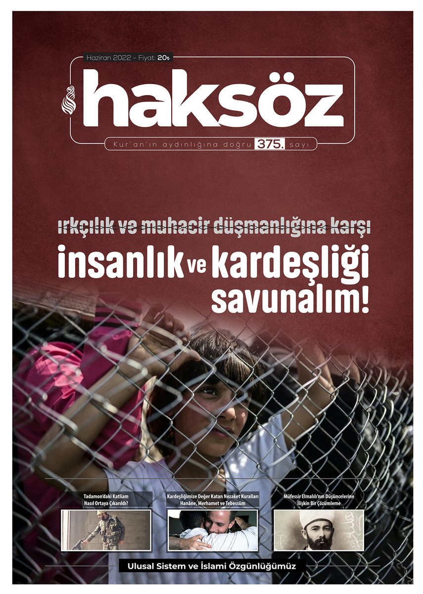 Irkçılık ve muhacir düşmanlığına karşı insanlık ve kardeşliği savun!

Haziran 2022 tarihli 375. sayımız okurlarına emanet.