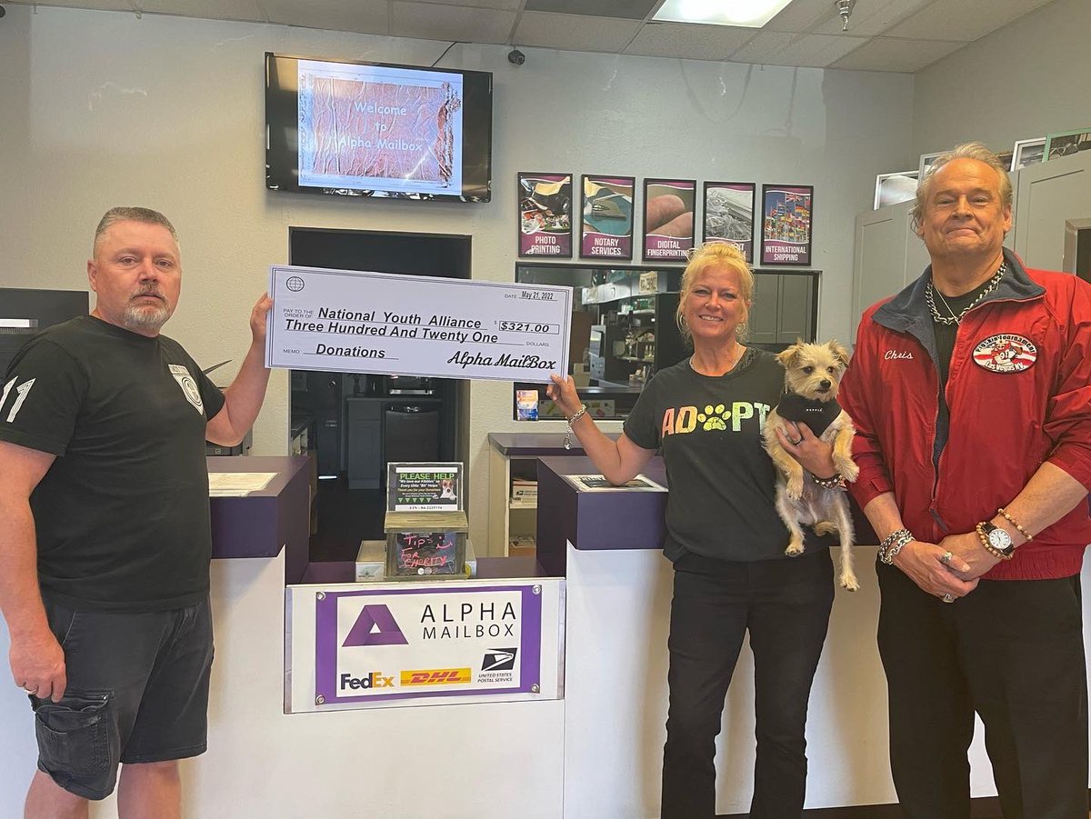 MailboxAlpha's tweet image. Thanks to our wonderful customers and community we have raised over $300 in donations so far for the National Youth Alliance. 

With continued support from our customers and community we hope to continue to help out local organizations to make our community a better place.