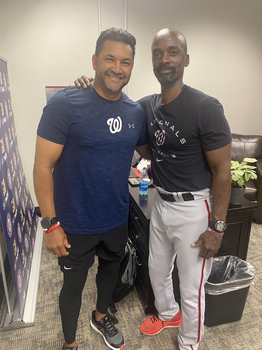 Fun Fact for today’s <a href="/Nationals/">Washington Nationals</a> at Reds game: Manager Dave Martinez and hitting coach Darnell Coles were teammates here in Cincinnati during the 1992 season. 30 years later, here they are again together. #nationals