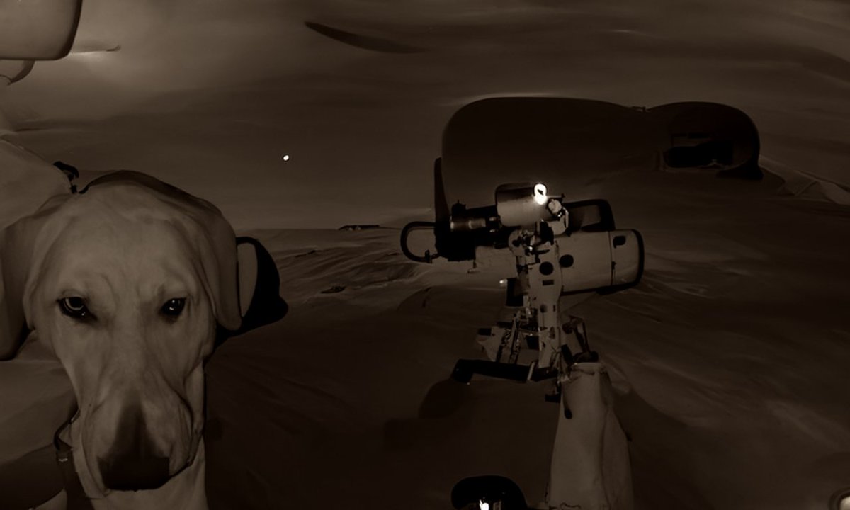 rock_hyrax's tweet photo. Left to its own devices by a misplaced comma, the AI reverts to generating dogs all night. https://t.co/rMbIvFE6i4